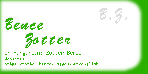 bence zotter business card